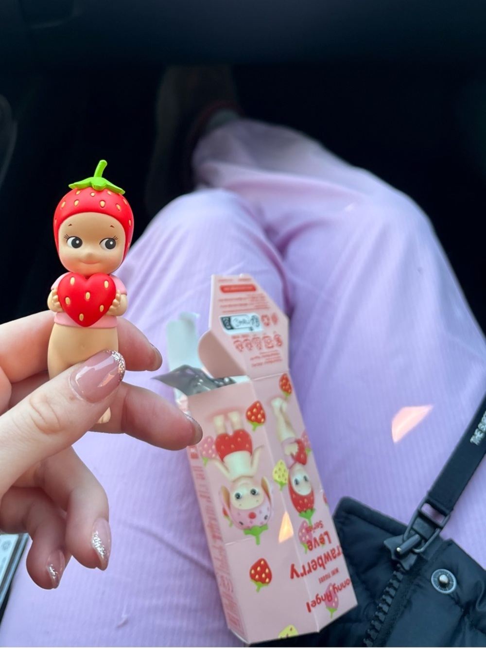 Strawberry-Themed Mini Figurine Toy - Pink & Red